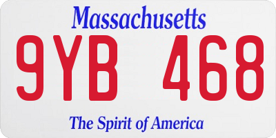 MA license plate 9YB468