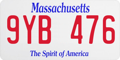 MA license plate 9YB476