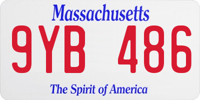 MA license plate 9YB486
