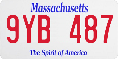 MA license plate 9YB487