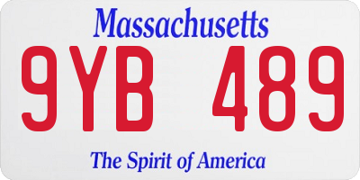 MA license plate 9YB489