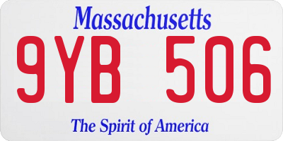 MA license plate 9YB506