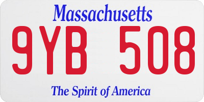 MA license plate 9YB508