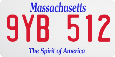 MA license plate 9YB512