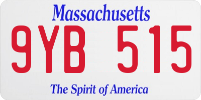 MA license plate 9YB515