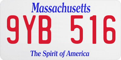 MA license plate 9YB516