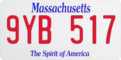 MA license plate 9YB517