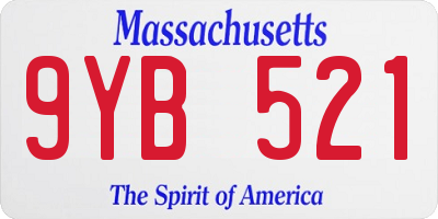 MA license plate 9YB521