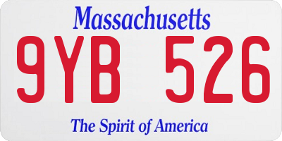 MA license plate 9YB526