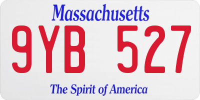 MA license plate 9YB527