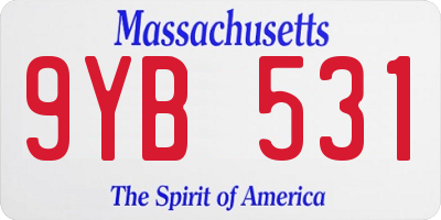 MA license plate 9YB531