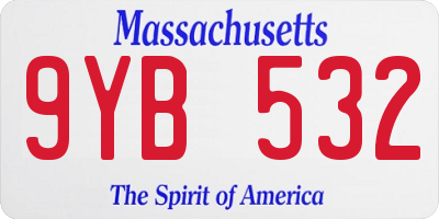 MA license plate 9YB532