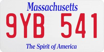 MA license plate 9YB541
