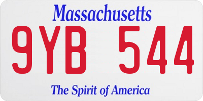 MA license plate 9YB544
