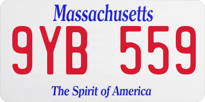 MA license plate 9YB559