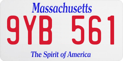 MA license plate 9YB561
