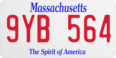 MA license plate 9YB564