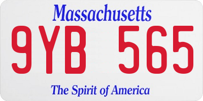 MA license plate 9YB565