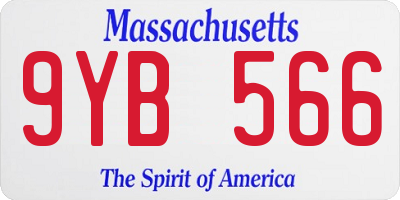 MA license plate 9YB566