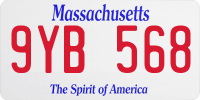 MA license plate 9YB568