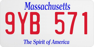 MA license plate 9YB571