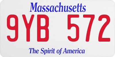 MA license plate 9YB572