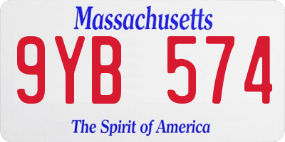 MA license plate 9YB574