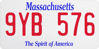 MA license plate 9YB576