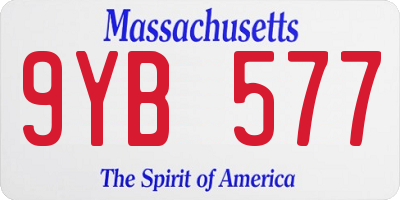 MA license plate 9YB577