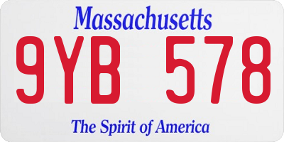 MA license plate 9YB578