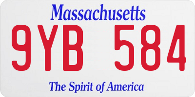 MA license plate 9YB584
