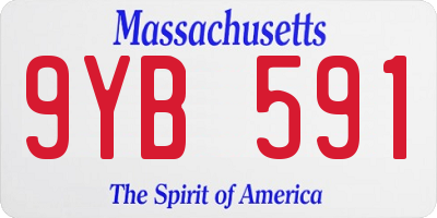 MA license plate 9YB591
