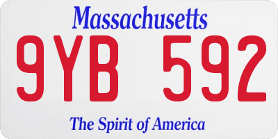 MA license plate 9YB592