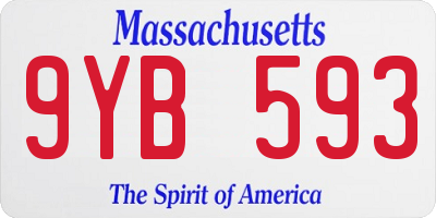 MA license plate 9YB593