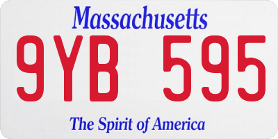 MA license plate 9YB595