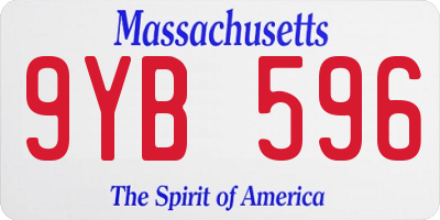 MA license plate 9YB596