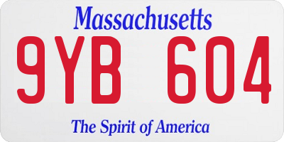MA license plate 9YB604