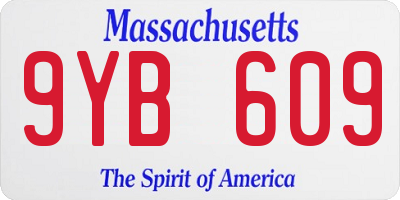 MA license plate 9YB609