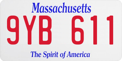 MA license plate 9YB611