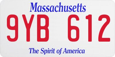 MA license plate 9YB612