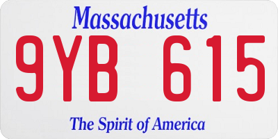 MA license plate 9YB615