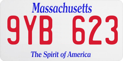 MA license plate 9YB623