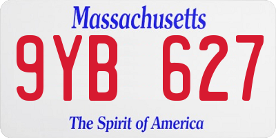 MA license plate 9YB627