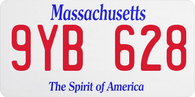 MA license plate 9YB628