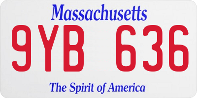 MA license plate 9YB636