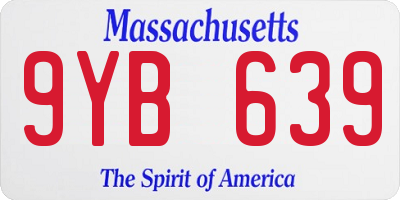 MA license plate 9YB639