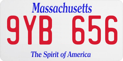 MA license plate 9YB656