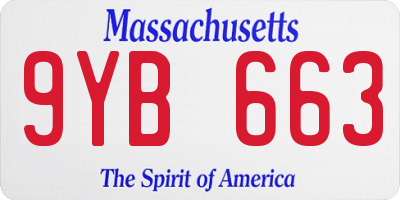 MA license plate 9YB663
