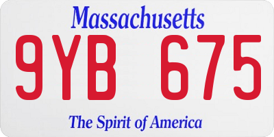 MA license plate 9YB675
