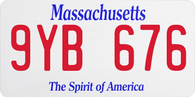 MA license plate 9YB676